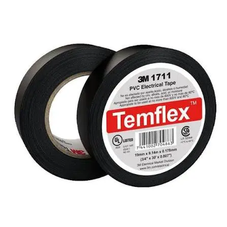 CINTA AISLANTE #1711 TEMFLEX NEGRA 3/4 X60 3M