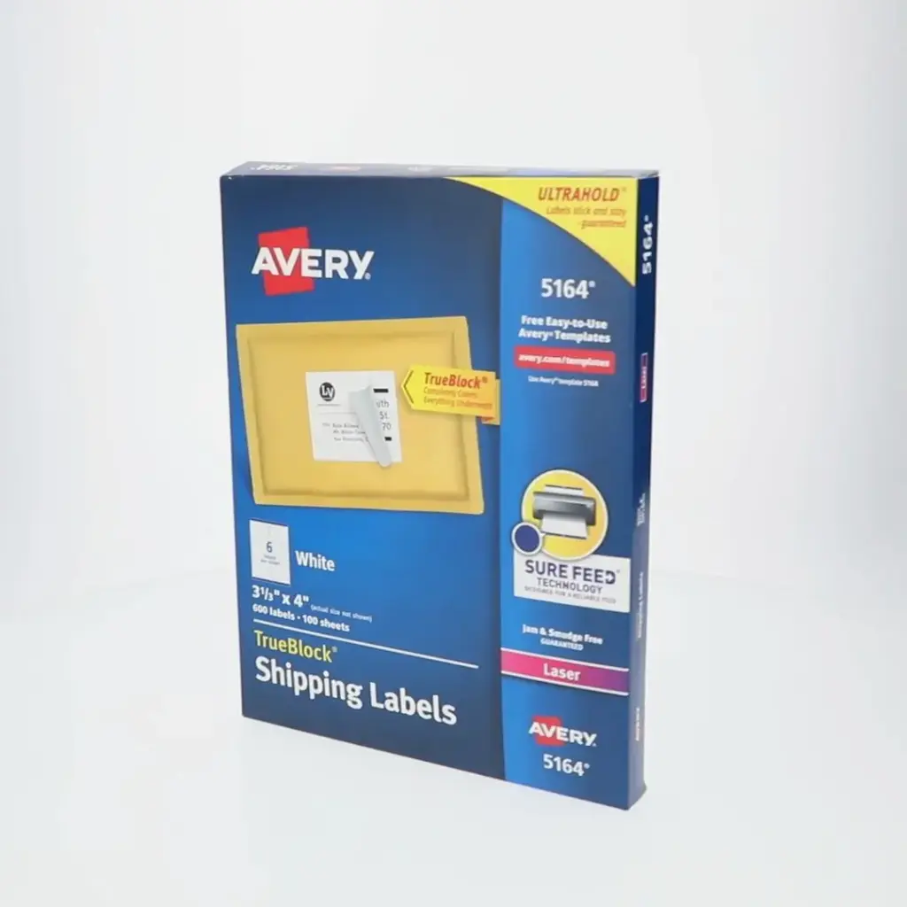 ETIQUETA AVERY 5164 3 1/3X 4" 600 ETIQUETAS