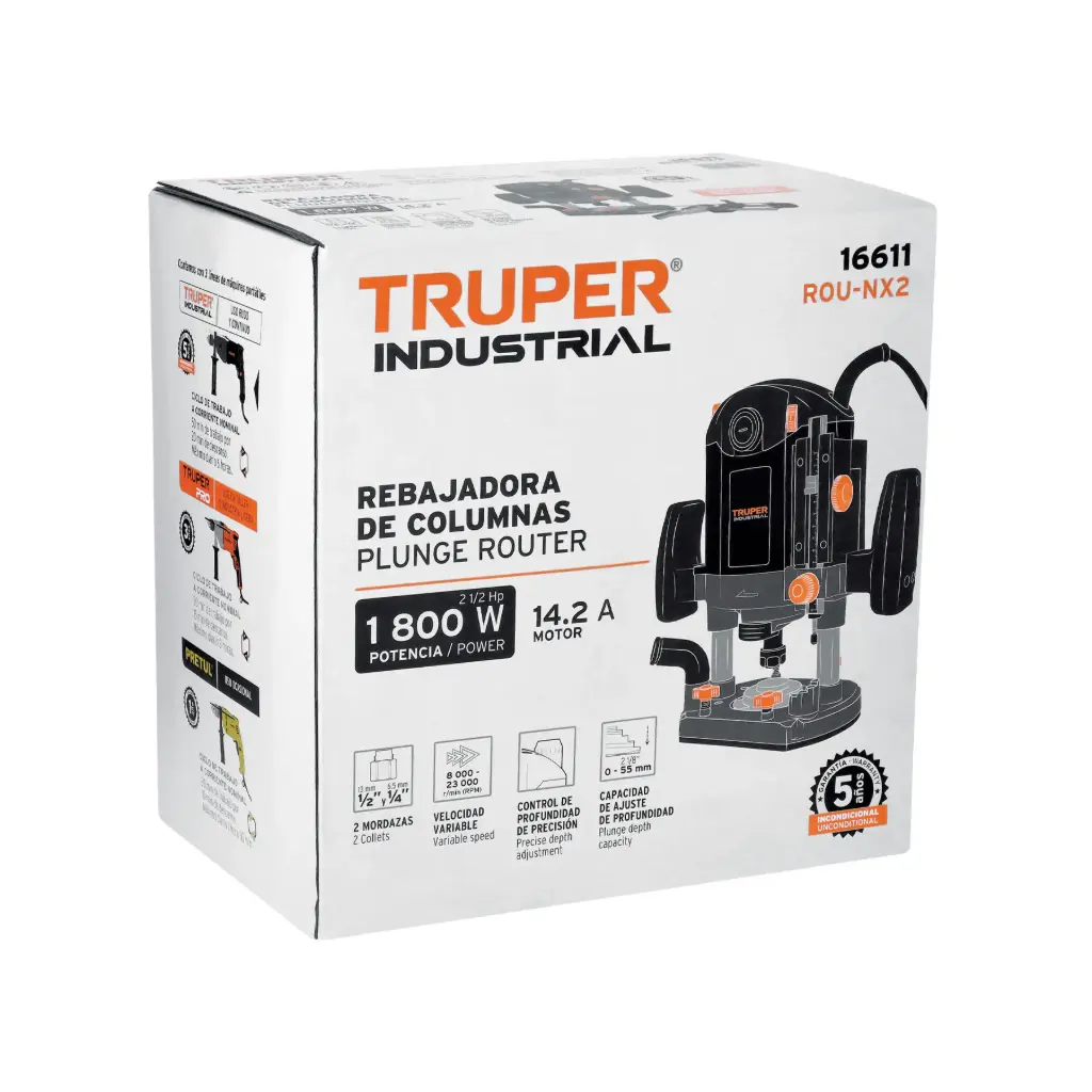 ROUTER 1800 W 2-1/2 HP, INDUTRIAL, TRUPPER CODIGO 16611