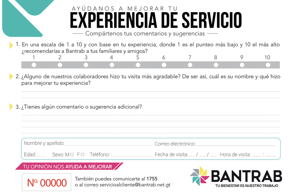 BOLETA DE SUGERENCIAS B/50 BT0045