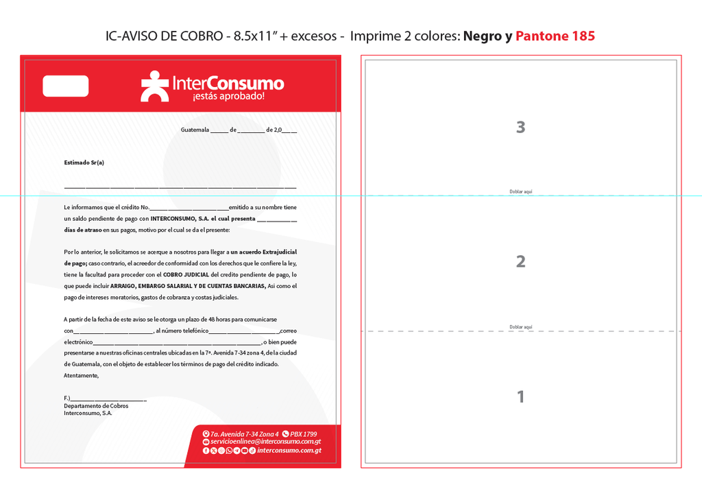 TALONARIO DE AVISO DE COBRO INTERCONSUMO B/50