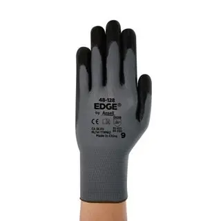 GUANTE EDGE TEJIDO POLIESTER, IMPREGNADO DE NBR Y 32.00 PALMA RECUBIERTA DE NITRILO RUGOSO MARCA ANSELL MODELO 48-919 TALLA L