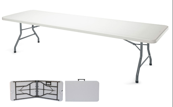 MESA BLANCA PLEGABLE 1.80X74X74CM DVSUPPLY