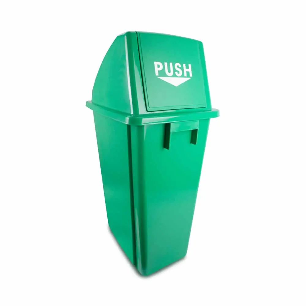 BOTE DE BASURA PARA RECICLAJE ZE-60X VERDE 60 LTR.