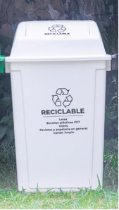 BOTE DE BASURA PARA RECICLAJE ZE-60X BLANCO 60 LTR.