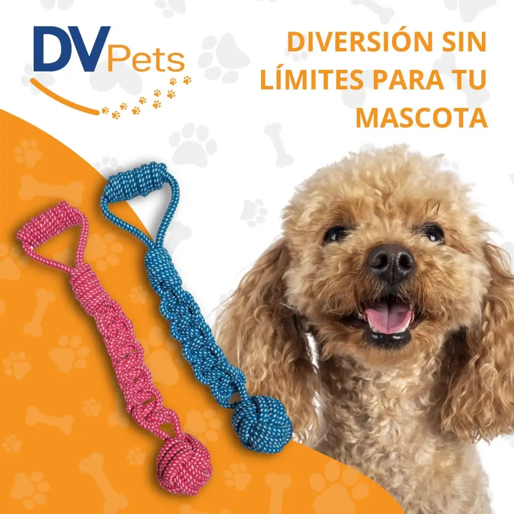 JUGUETES PARA MASCOTAS PELOTA CON LAZO