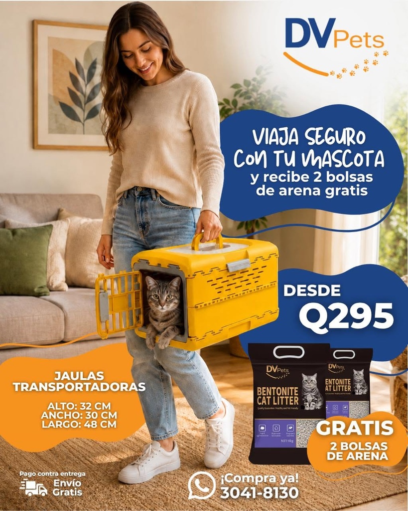 DUO PACK DE ARENA PARA GATO +JAULA AZUL