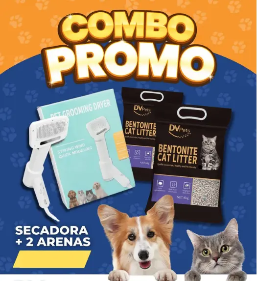 SECADOR DE PELO P/MASCOTAS + DOS ARENAS P/GATO GRATIS