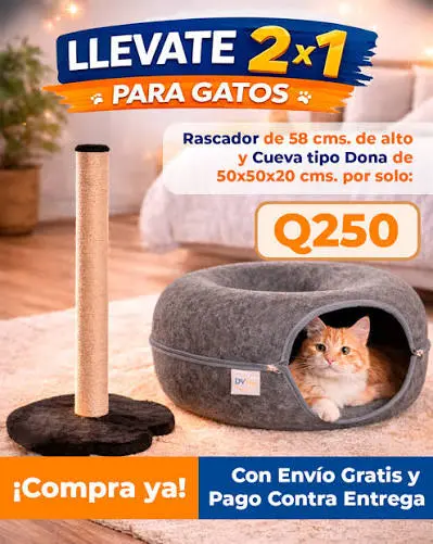 COMBO DE RASCADOR 58CM ALTO+ DONAPARA GATO