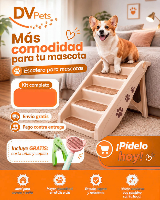 COMBO DE ESCALERA+CORTADOR DE UNAS+CEPILLO DE MASCOTAS
