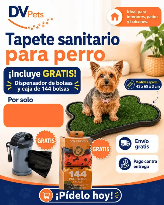 COMBO DE BAÑO TIPO ALFOMBRA+BOLSAS PARA EXCREMENTO+DISPENSADOR DE BOLSAS