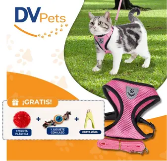 COMBO DE ARNES 35-47CM.+JUGUETE CUERDA+PELOTA+CORTA UÑAS