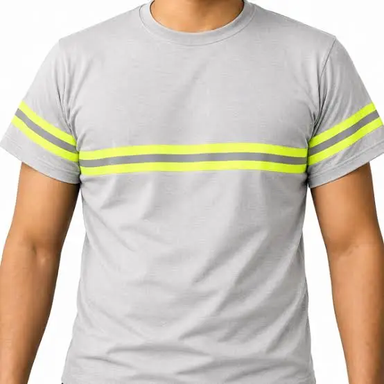 PLAYERA GRIS CON REFLECTIVO AMARILLO ALBAY